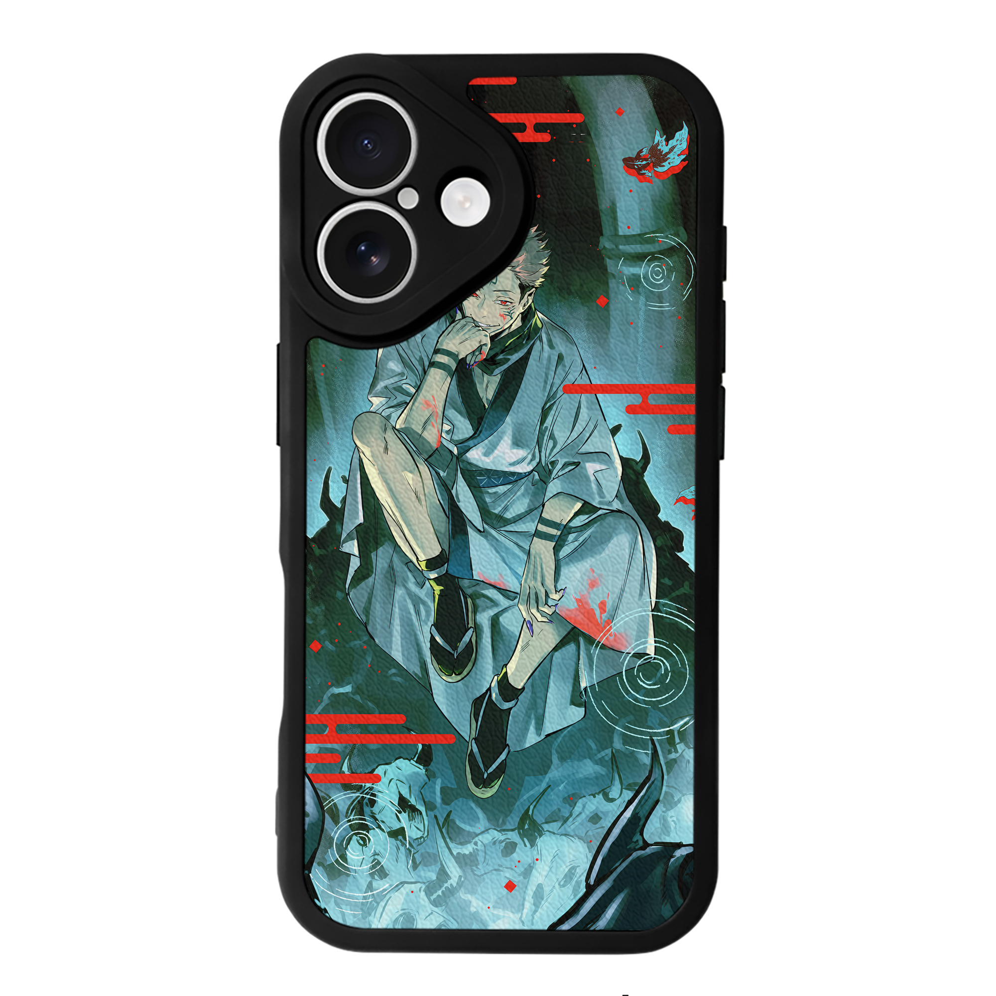 （画像用） 呪術廻戦 Jujutsu Kaisen 【iPhone 16シリーズ対応】シリコンスマホケース（レザー調） 材質：シリコン
